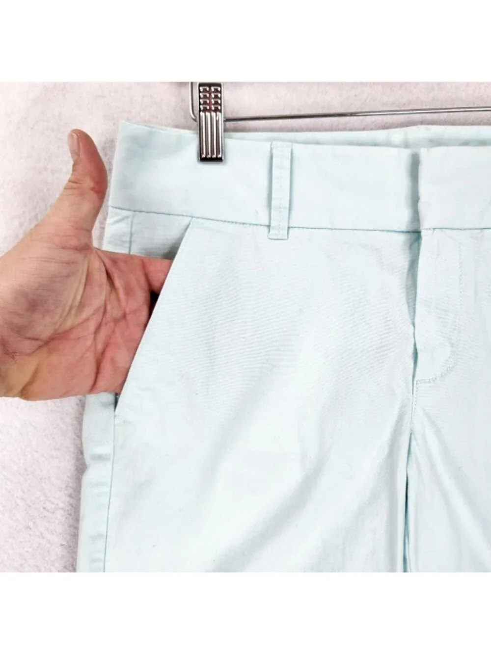 J Crew Shorts Womens 4 Light Blue Frankie Bermuda Chino Twill Stretch Casual